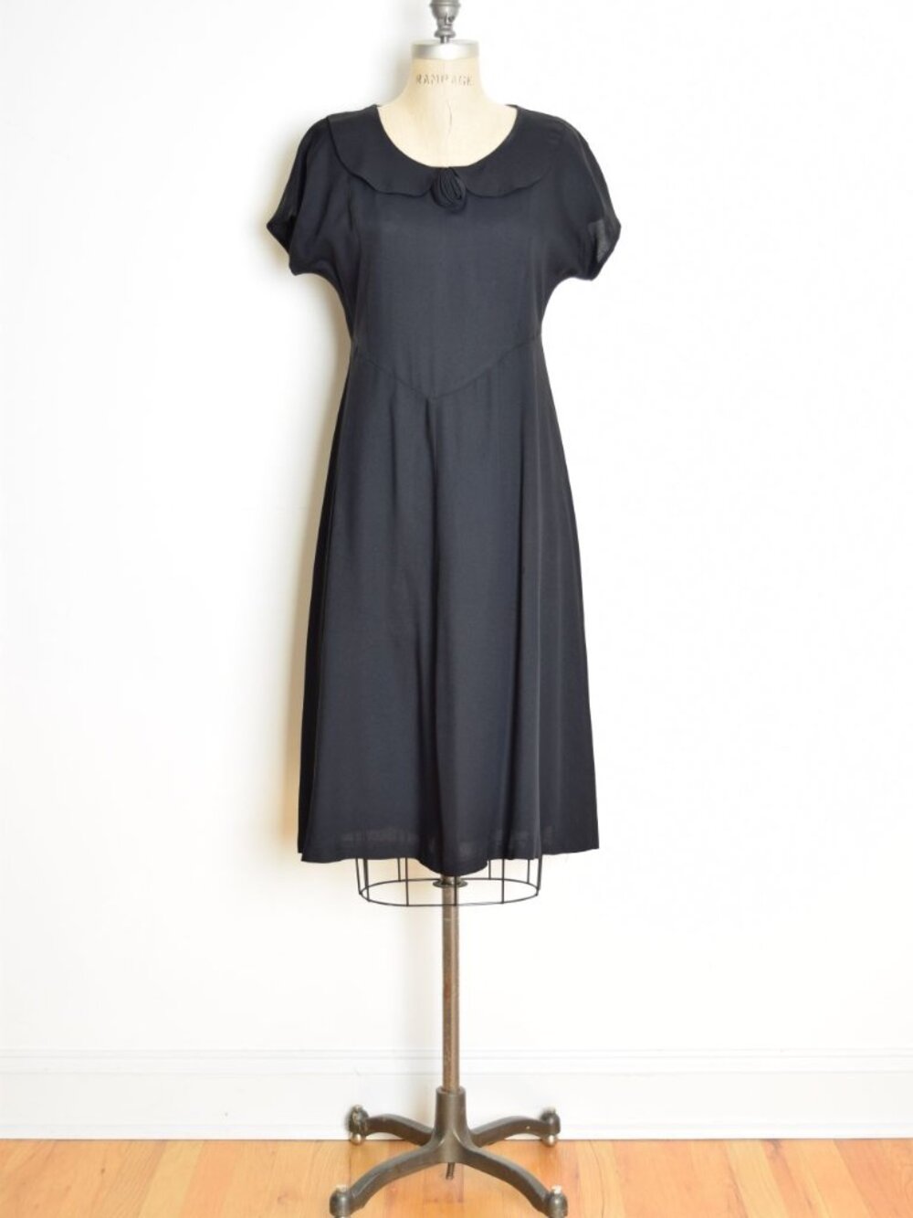 vintage 90s babydoll dress black peter pan collar kinderwhore grunge sheer M